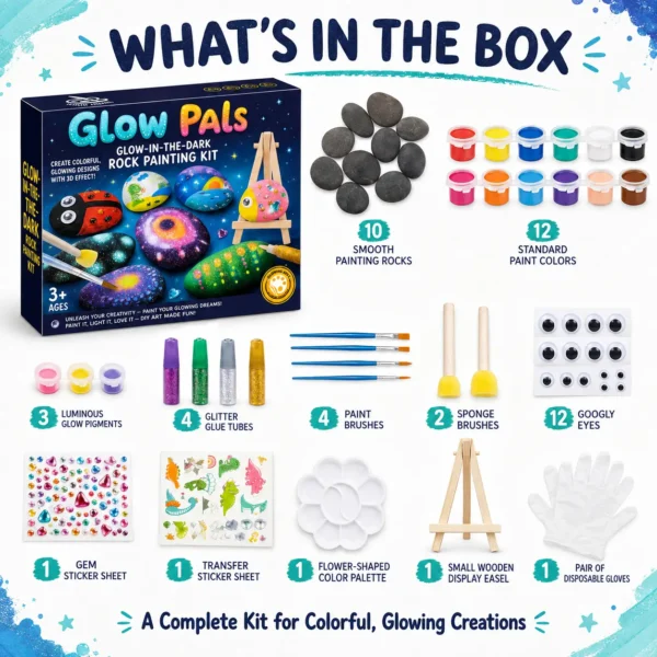 Glow Pals – Glow-in-the-Dark Rock Painting Kit