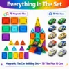 Magnetic Tile Car Building Set - 88 pieces