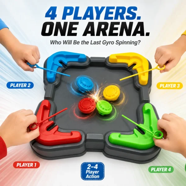 SpinStrike Arena – 4-Player Gyro Battle Game
