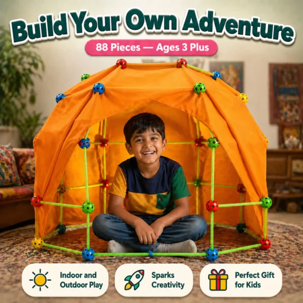 Fortify Glow in the Night 3D Builder Kit | 88-Pieces with Tent Cover