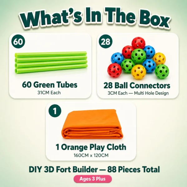 Fortify Glow in the Night 3D Builder Kit | 88-Pieces with Tent Cover