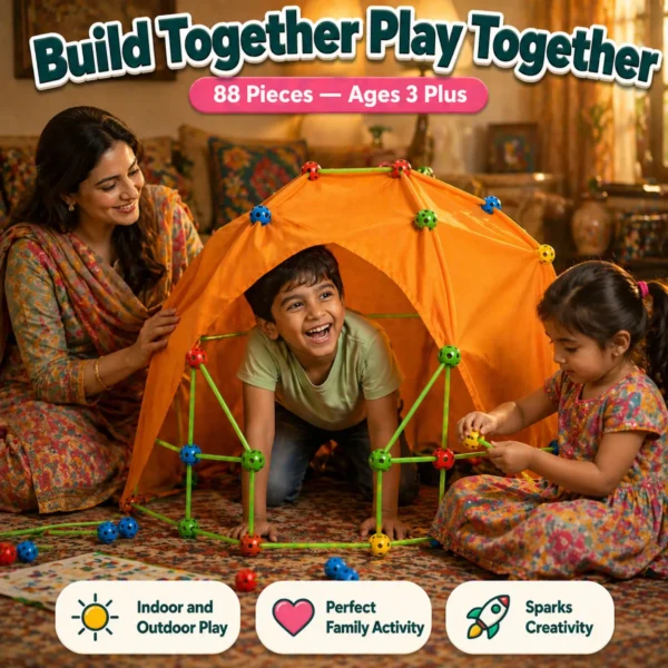 Fortify Glow in the Night 3D Builder Kit | 88-Pieces with Tent Cover
