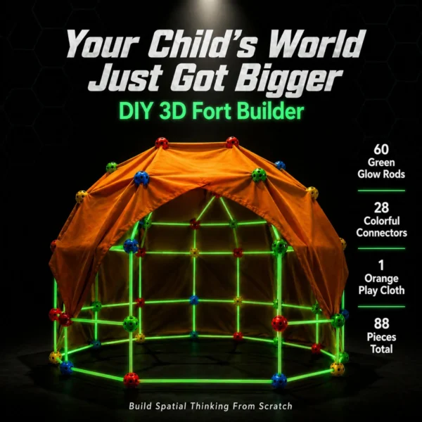 Fortify Glow in the Night 3D Builder Kit | 88-Pieces with Tent Cover